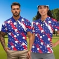 thumbnail image 2 of Aplkyhs Patriotic Star Matching Golf Shirts for Couple with Collar Women's Matching Hawaiian Golf Shirt for Couple Moisture Wicking Quick Dry for Yoga or Daily Wear Fit Plain, 2 of 7