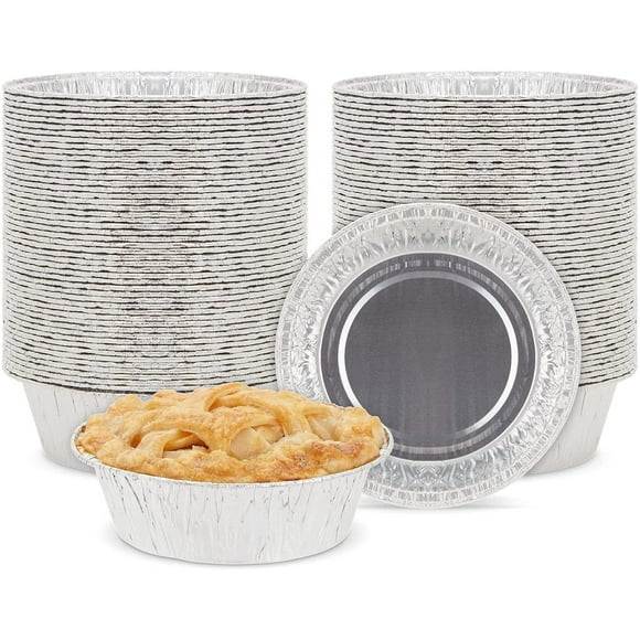 5 inch Mini Pie Pans (100 Count) Small Pot Pie Tins, Individual Disposable Aluminum Foil Bowls for Baking Desserts --