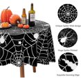thumbnail image 2 of 60 Inch Round Polyester Tablecloth, Halloween Black Spider Web Table Cloth, Spillproof Washable Polyester Table Cover - Perfect for Halloween Party Decorations, 2 of 6