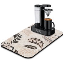 Elegant Coffee Drying Mat - Absorbent Dish Pad with Non-slip Rubber Back, Perfect for Hiding Stains on Kitchen Counters, Coffee Mat Excellent with Dish Racks and Diatom Mud Coffee Makers, 19.5x12in