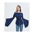 thumbnail image 2 of Womens Long Sleeve Off Shoulder Peasant Shirt Gothic Renaissance Blouse Medieval Victorian Costume Boho Tops, 2 of 6