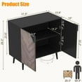 thumbnail image 7 of Modern Fluted Sideboard Buffet Cabinet – 2 Doors, Adjustable Shelf, Spacious Tabletop, Metal Handles – Wood Credenza Console for Dining Room, Kitchen, Living Room, Hallway – Antique Light Color, 7 of 7