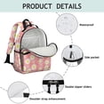 thumbnail image 4 of Pink Daisy Flower Yellow Centers Pattern Backpack for School,Cute School Bag,Schoolbag with Adjustable Shoulder Straps & Padded Back,15.25"x11.5"x5.25", 4 of 5