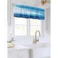 thumbnail image 3 of Valances for Windows Blue Gradient Rod Pocket Cafe Window Treatments Valance Curtains for Kitchen Bathroom Laundry Basement Windows 56"x16", 3 of 9