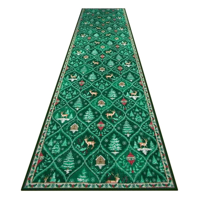 Tunhigl Christmas Runner Rug Rug Runners For Hallways Non Washable Kitchen Bathroom Runner Rug