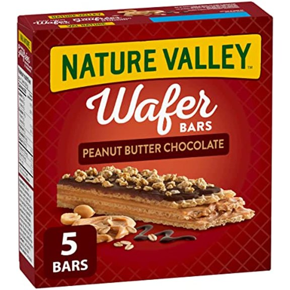 Nature Valley Crispy Creamy Wafer Bars, Peanut Butter Chocolate, 5 Count Per Box, 184G/6.5 Oz, Imported From Canada}