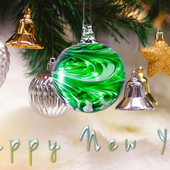 Christmas & Halloween Glass Ball Ornaments 2.4" Crystal Hand Blown Decor,Holiday Hanging Baubles Witch Balls for Xmas Tree, Wreath, Garland, Home Decor