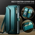 thumbnail image 4 of ShellTech Compatible with Samsung Galaxy Z Fold 7 Crossbody Wallet Case with RFID Blocking Zipper Card Holder & Pen Holder Slot Soft PU Leather Wrist Strap Lanyard Zipper Pocket Purse,Green, 4 of 12