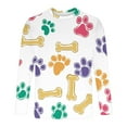 thumbnail image 5 of Ceisia Men's Colorful Glitter Paw Print T-Shirt | Slim Long-Sleeve Crewneck Casual Top Gift, 5 of 5
