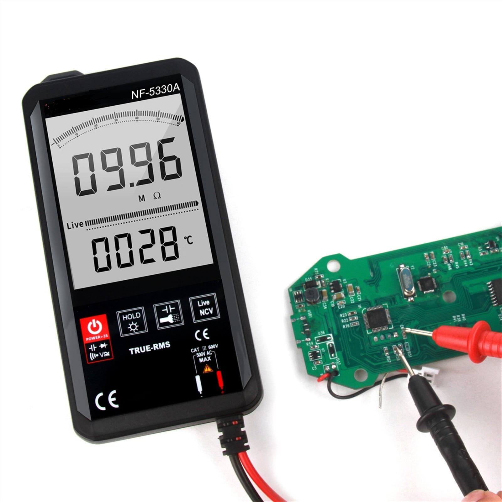 NF-5330A Digital Multimeter Counts LCD Color Display DC AC Voltage Capacitance Diode Meter Continuity Tester ,Fast Responses