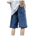 thumbnail image 3 of pstuiky Pantalones cortos de gimnasio para hombre, Pantalones cortos casuales de cintura elástica de color sólido a la moda para hombre Pantalones cortos de entrenamiento, 3 of 4