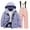 Pink, variant on MuXiKeJi Boys Insulated Snowsuit Lined Jacket Pants Set Windproof Winter Snow Wear For Kids Cold Weather
