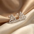 thumbnail image 4 of SilverCloseOut Rhodium Plated Sterling silver Celtic Triquetra Knot Stud Earrings for Womens and Teens, 4 of 9