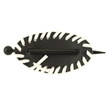 thumbnail image 3 of Pastel Oval Faux Leather with Wood Stick Hair Barrette (White), 3 of 3