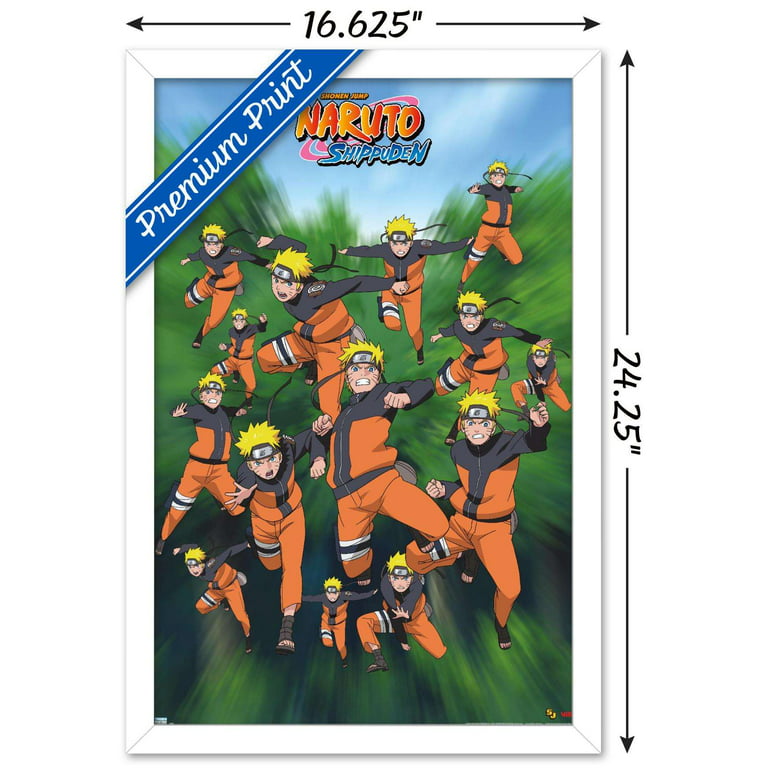Naruto Shippuden - Jump Wall Poster, 22.375 x 34, Framed