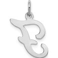 thumbnail image 5 of 14K White Gold 14Kw Script Letter F Initial Charm Made In United States yc249f, 5 of 6