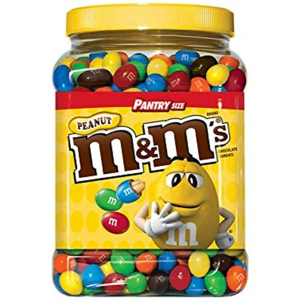 An Item Of M&M's Peanut Chocolate Candy Pantry Size plastic Jar (62 Oz