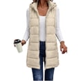 thumbnail image 2 of MaFYtyTPR Women's Long Puffer Vest Hooded Quilted Zip Up Sleeveless Jacket with Pockets Winter Lightweight Padded Warm Waistcoats, 2 of 6