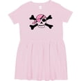 thumbnail image 3 of Inktastic Pink Pirate Skull Girls Toddler Dress, 3 of 5