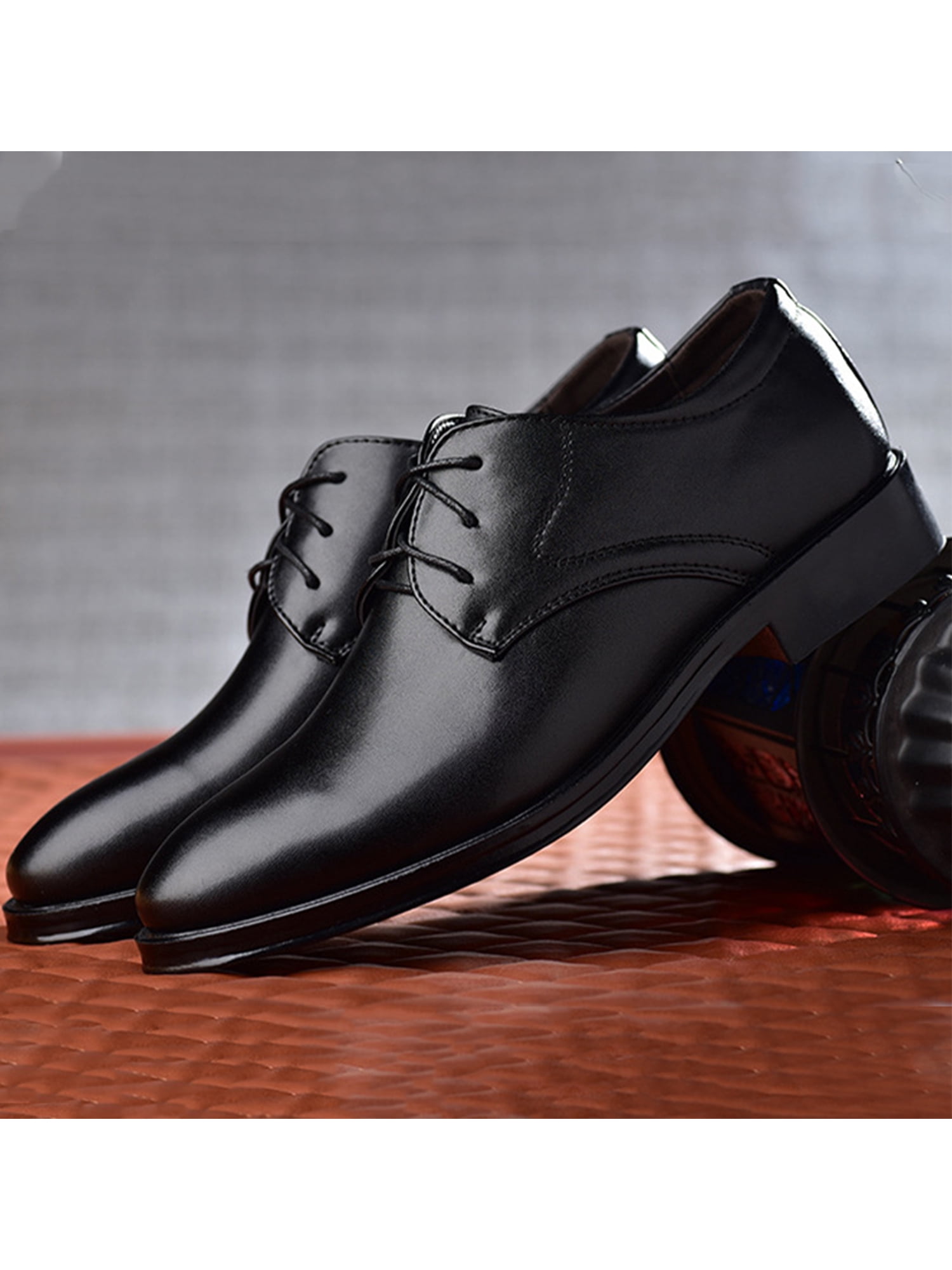FSJ Black Men\'s Oxford Dress Shoes Classic Brogues Wing Tips Lace Up Shoes Florsheim 32627 Young Men main image 4
