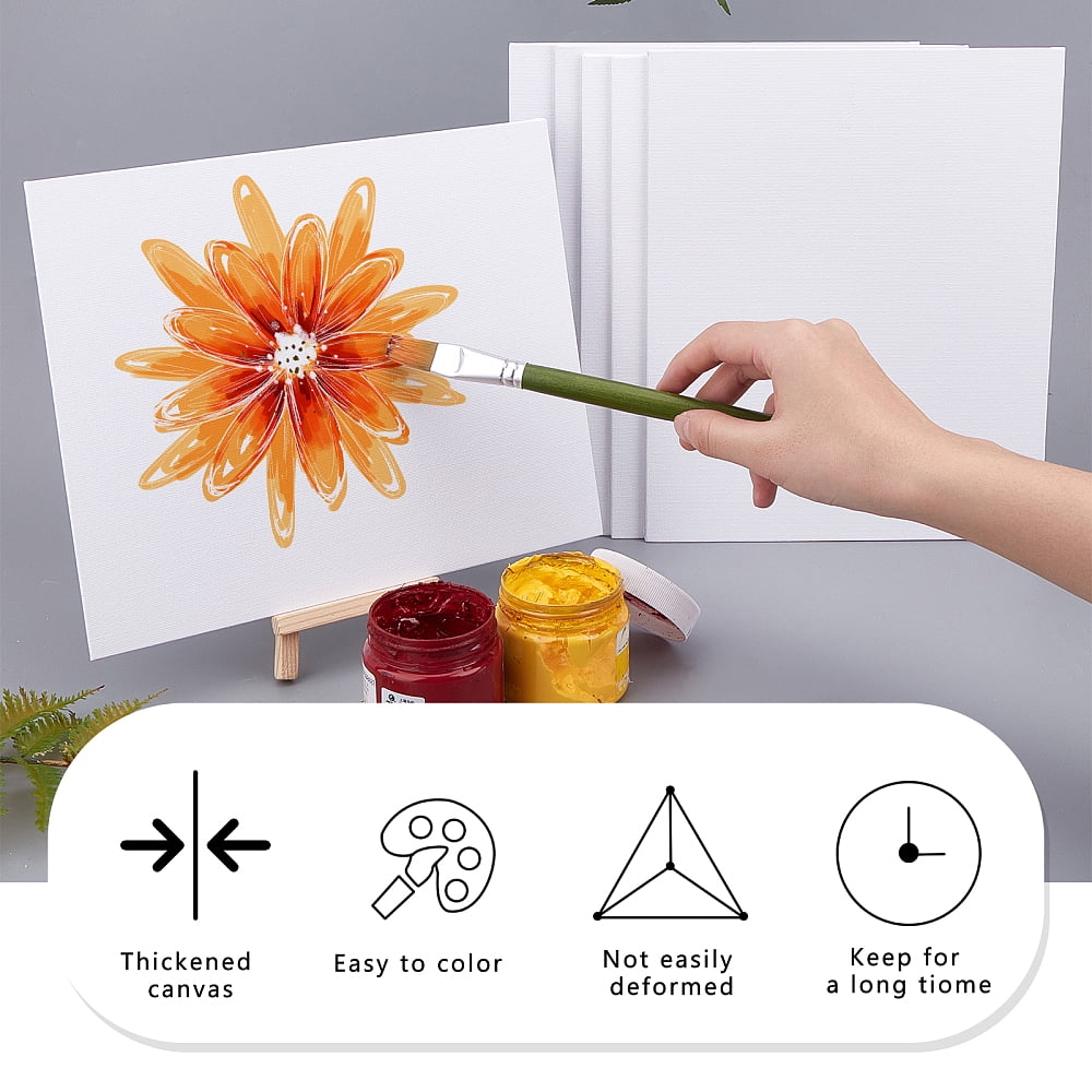 12 pc Painting Canvas Panel Drawing Boards Rectangle Canvas Panels for DIY Art Painting White 25x20x0.3cm