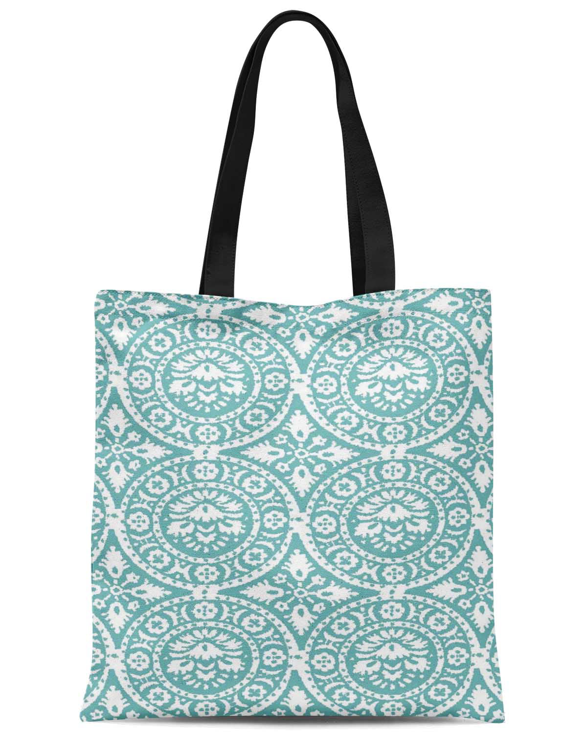Blue Paisley Tote Bag Shopping Travel Print Womens 