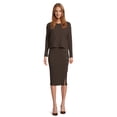 thumbnail image 3 of Time and Tru Women's Rib Knit Long Sleeve Top and Midi Skirt Set, 2-Piece , Sizes XS-XXL, 3 of 6