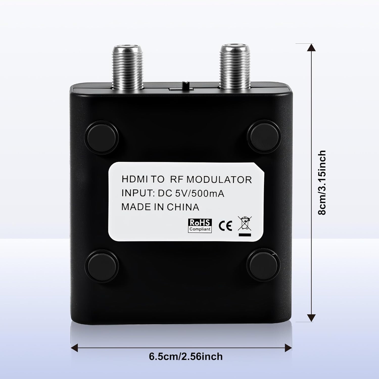 HDMI to RF Modulator, HDM61 VHF RF Converter – NTSC TV Adapter with 1080P PLL Control, Supports Game Consoles, PC, DVD, CCTV for Home TV