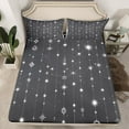 thumbnail image 2 of jejeloiu Constellation Theme Bed Sheets,Stars Print King Sheets,Gray White Sheet Set For Teens,Microfiber Bedroom Decor,4pcs, 2 of 7