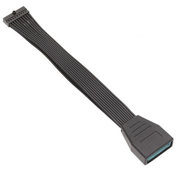 Adaptador USB 3.0 Mini de 19 Pines y 20 Pines Macho A Hembra, Conector de Perfil Bajo, Cable Plano de Extensión USB para Placa Base.