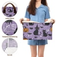 thumbnail image 5 of Yayeee Foldable Storage Basket for Shelves with Handles Set of 2 Waterproof Cloth Bins, Halloween Cats, 5 of 7