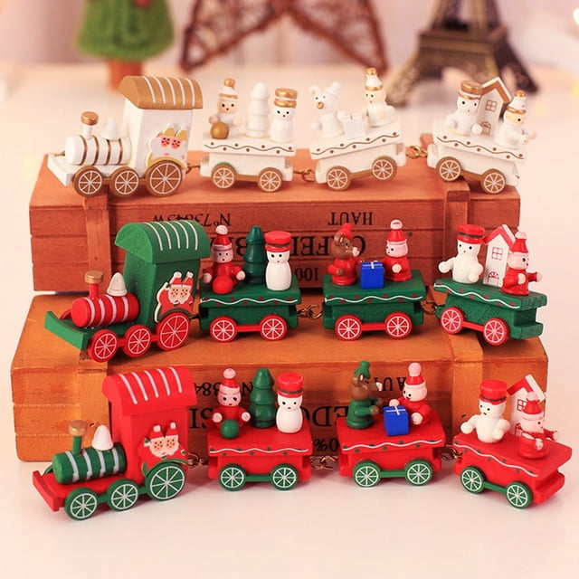 Ready 2022 Decoration Christmas Cartoon Train Home Ornament Table Display Mold Gift