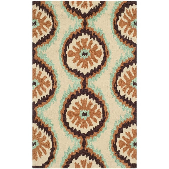 SAFAVIEH Four Seasons Brittania Floral Area Rug, Beige/Green, 2'6" x 4'