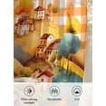 thumbnail image 5 of Sheer Curtains 54 inches Long 2 Panels Set Fall Hills House Tree Orange White Plaid Cartoon Fall Tiers Sheers Rod Pocket Small Window Short Curtains for Kitchen Cafe, Each 52" W x 54" L, 5 of 7