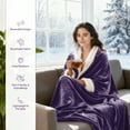 thumbnail image 6 of IR Imperial Rooms Wholesale Sherpa Fleece Blankets 10-Packs Warm & Soft Plush Washable Lightweight Cozy for Charity & Gift Purple/Lilac Throw Size, 6 of 9