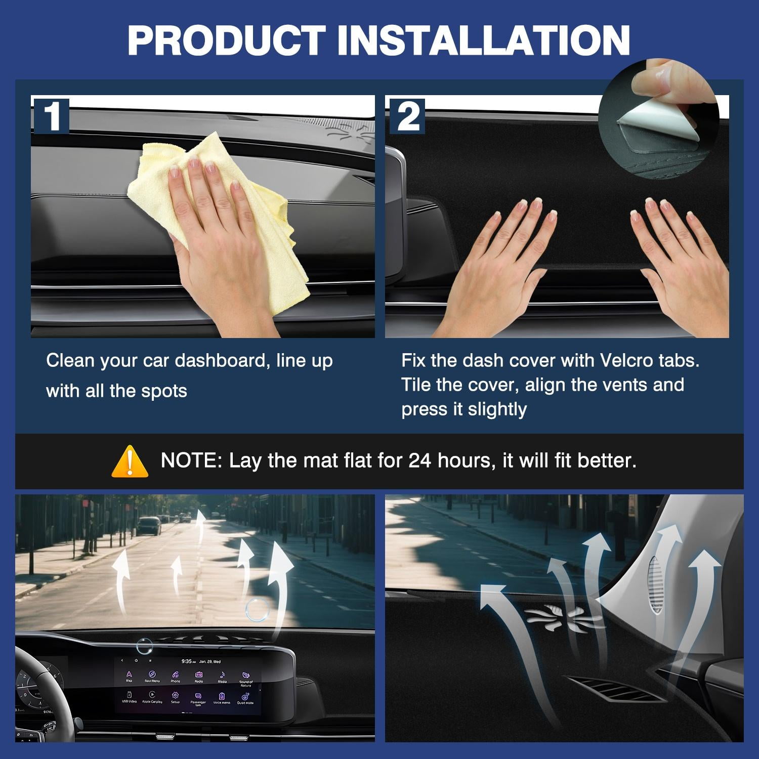 Canvcle Dash Cover Custom Fit for Nissan Altima 2013-2018,Nissan Altima Accessories Dashboard Cover Mat Non-Slip Pad Carpet Anti-Glare UV Rays Protector
