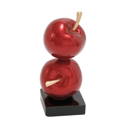 Decmode Traditional 19 Inch Iron Double Apple Sculpture,