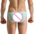 thumbnail image 3 of "Aayomet Brief For Men Men's Seamless Front Pouch Bikini Underwear Low Rise Breathable Men Tagless Briefs Underwear,Sky Blue XL", 3 of 5