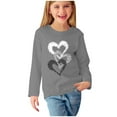 thumbnail image 1 of MeetoTime Girls Long Sleeve Tops Crewneck Valentine's Day Printed Dressy Tunic Tops Children's Pullover Undershirt, 1 of 5