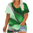 thumbnail image 4 of Women Plus Size Shirts Vneck Pullover Tee Short Sleeve Tops Loose Tunic Blouse Casual Summer Outfit, 4 of 5