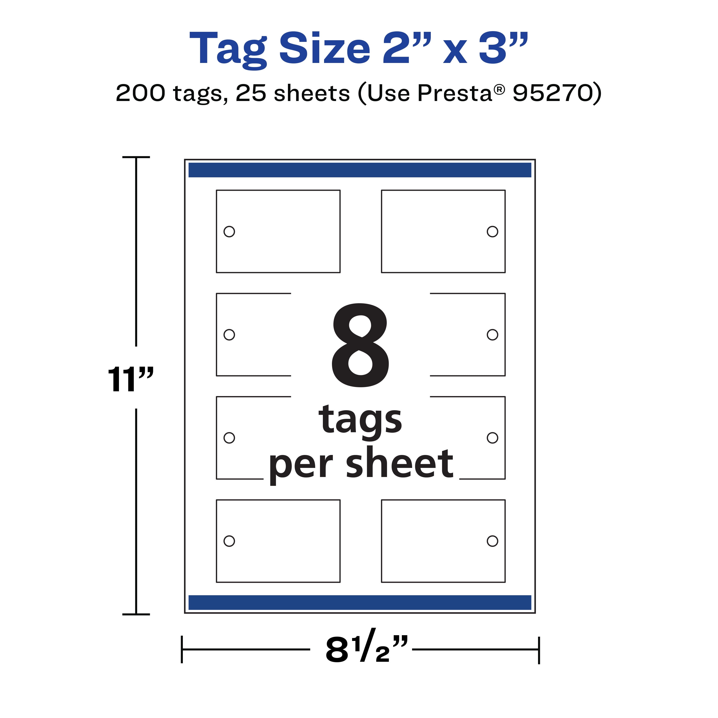 Avery Printable Tags, 2" x 3", Glossy White, 200ct