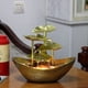 thumbnail image 5 of Billuyoard Metal adecuado para cualquier ocasión Fuente de de agua corriente de hoja de loto con luz nocturna LED Decoración del hogar oro, 5 of 6