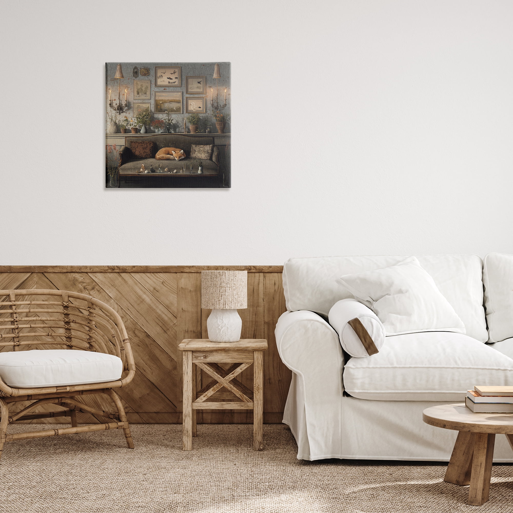 Stupell Industries Fox on Antique Sofa Canvas Wall Art, design by The Wands Want