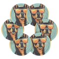 thumbnail image 2 of Dog Sunglasses Circle 6 Pcs Drink Coasters with Holder Absorbent Coasters Woven Coasters for Drinks Table Desk Protection Home Decor, 2 of 7