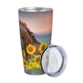 thumbnail image 2 of Salouo Horse Sunflowers Print 20oz Tumbler with Lid,Stainless Steel Vacuum Insulated Tumbler Durable Insulated Coffee Mug Thermal Cup with Splash Proof Sliding Lid-Without Straw, 2 of 8