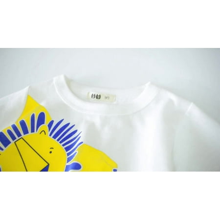 

kpoplk Short Sleeve Shirts For Toddler Toddler Kids Baby Boys Girls Cartoon Animal Short Sleeve Crewneck T Tshirts For Toddler(White)