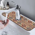 thumbnail image 7 of Logiee Traditional Tribal Aztec Print Kitchen Sink Splash Guard Faucet Mat for Splash Guard Behind Faucet Drip Catcher for Kitchen,Bathroom,Sink Mat,Dish Drying Mat,Bathroom-15" X 5.5", 7 of 7