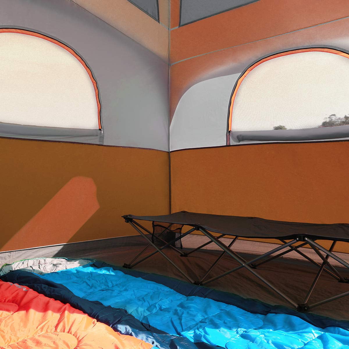 Tents 6 Person Waterproof Windproof Easy Setup Double Layer Family Camping Tent With 1 Mesh Door & 5 Large Windows -10'x9'x78in(h)
