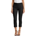 thumbnail image 6 of PEIBang Women's Wide Elastic High Waist Capri Dress Pants,Cuffed Hem Slim Fit Pocket Office Casual Trousers Black XXXL, 6 of 8