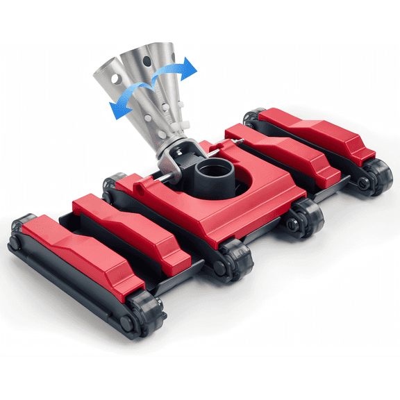 WaterJingle Pool Vacuum Head with Brushes & Smart Swivel Handle, High Suction Sweeper for 1.25" and 1.5" Hoses